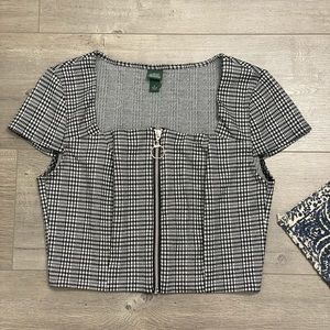 90s inspire crop top with zipper